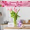 Happy Mother's Day Banner Happy Mother’s Day Banner Decorations – Pink Heart & Floral Mother’s Day Yard Sign, Indoor and Outdoor Hanging Banner for Best Mom Ever, Mother’s Day Birthday Party Supplies